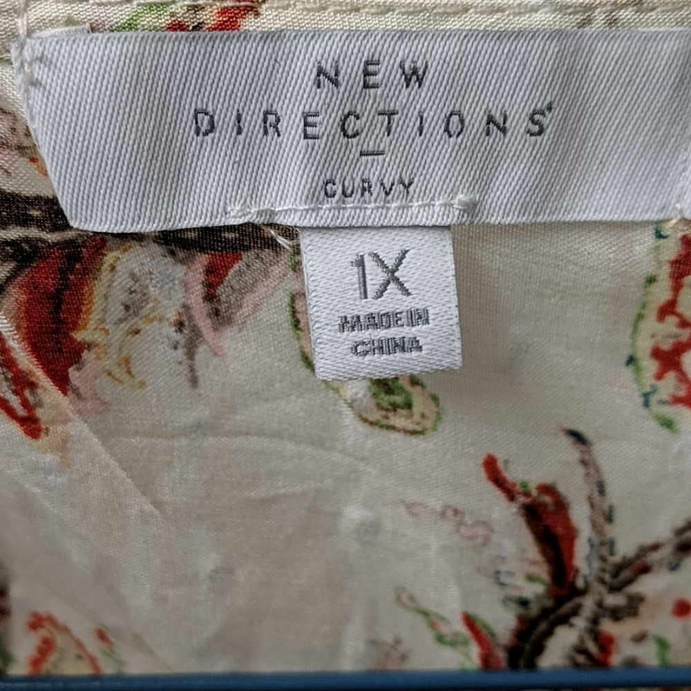 NEW ND Sleeveless Paisley Printed Top 1X - Picture 3 of 5